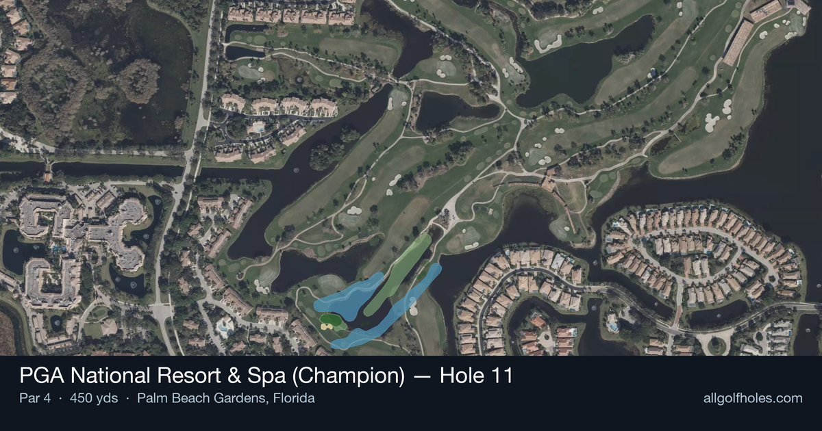 Hole 11 aerial at PGA National Resort & Spa (Champion)