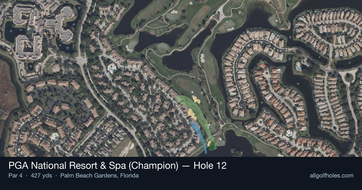 Hole 12 aerial at PGA National Resort & Spa (Champion)