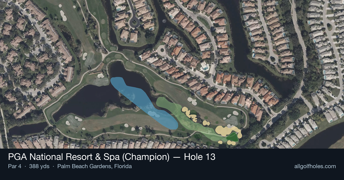 Hole 13 aerial at PGA National Resort & Spa (Champion)