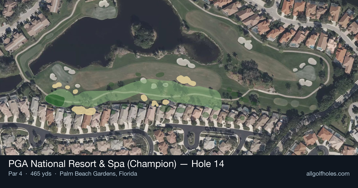 Hole 14 aerial at PGA National Resort & Spa (Champion)