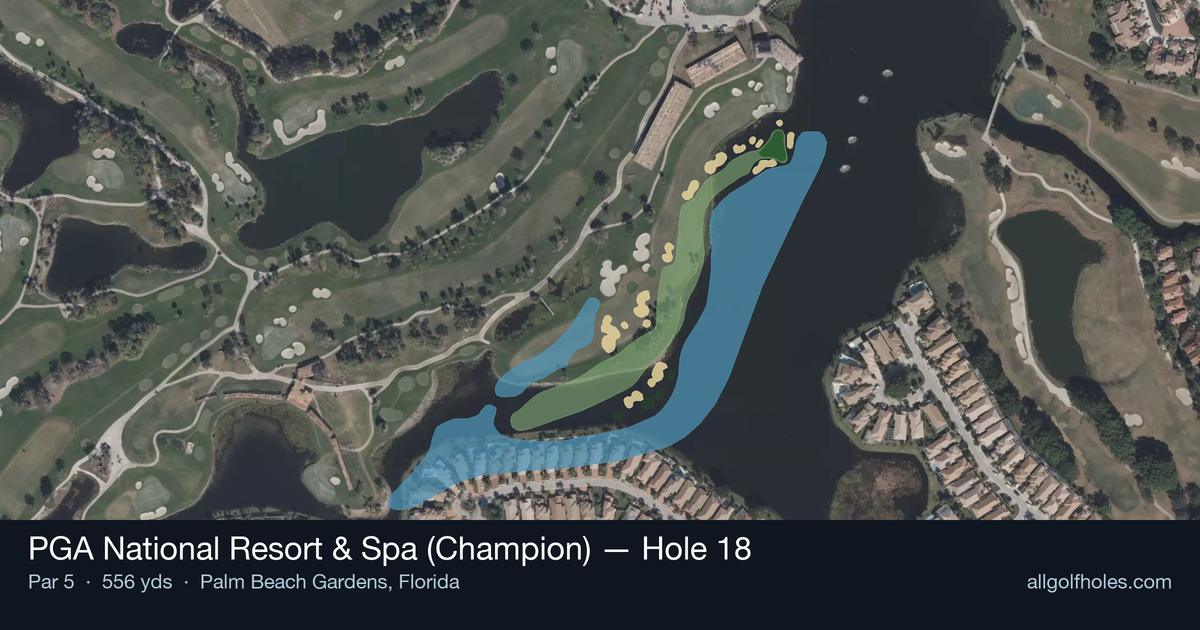 Hole 18 aerial at PGA National Resort & Spa (Champion)