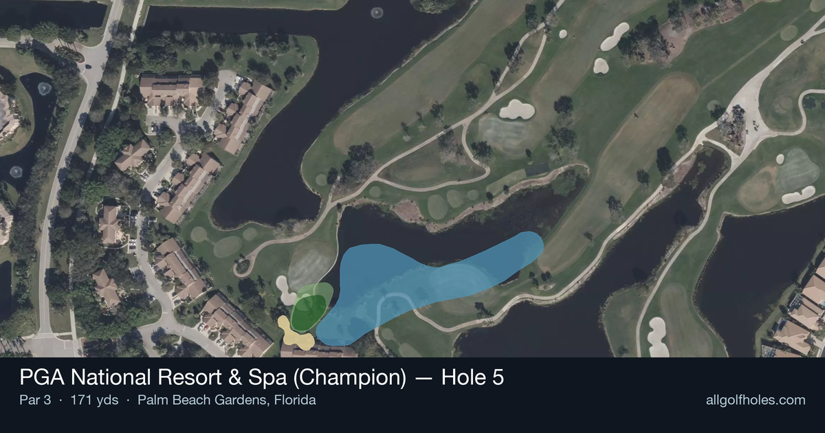 Hole 5 aerial at PGA National Resort & Spa (Champion)