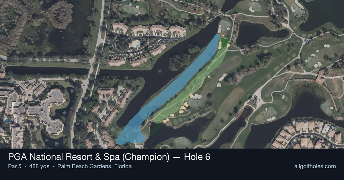 Hole 6 aerial at PGA National Resort & Spa (Champion)