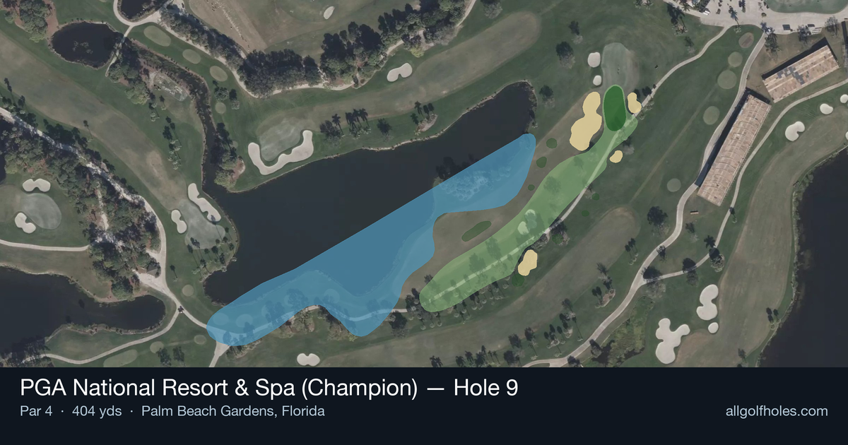 Hole 9 aerial at PGA National Resort & Spa (Champion)