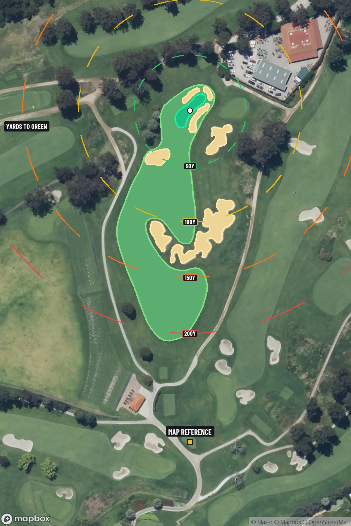 Hole 10 aerial at Riviera Country Club, The
