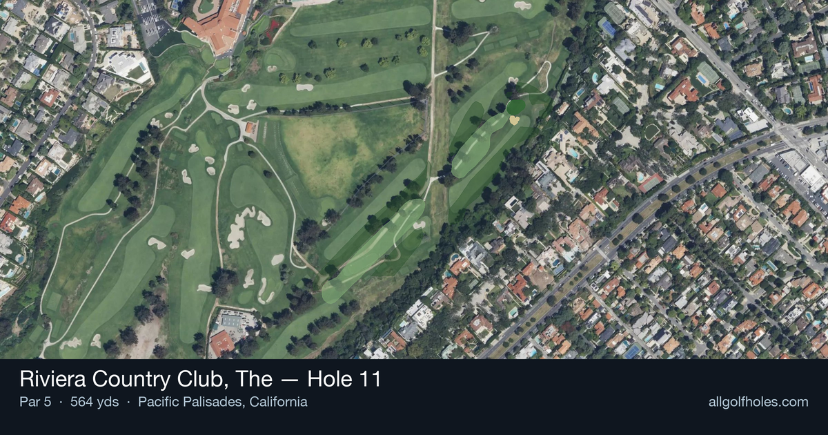 Hole 11 aerial at Riviera Country Club, The