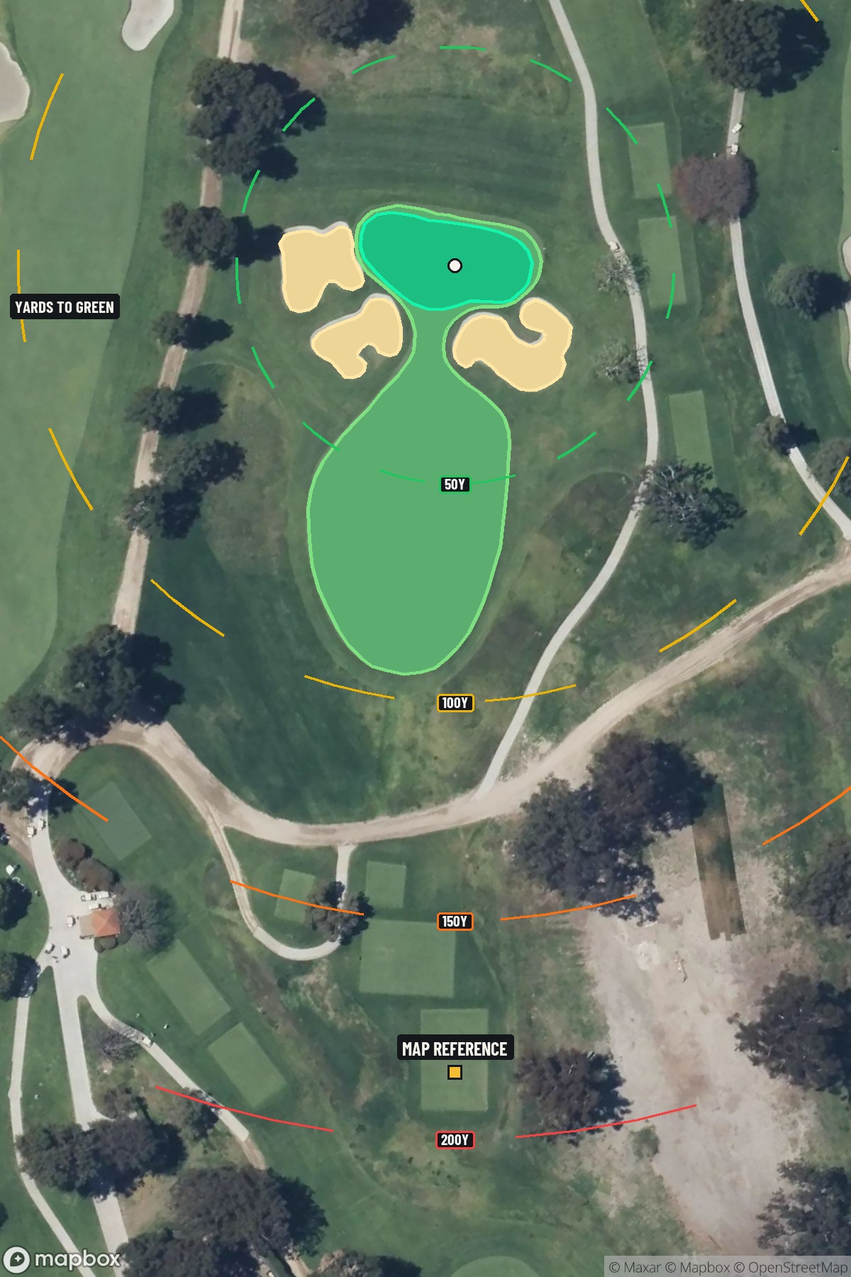 Hole 14 aerial at Riviera Country Club, The