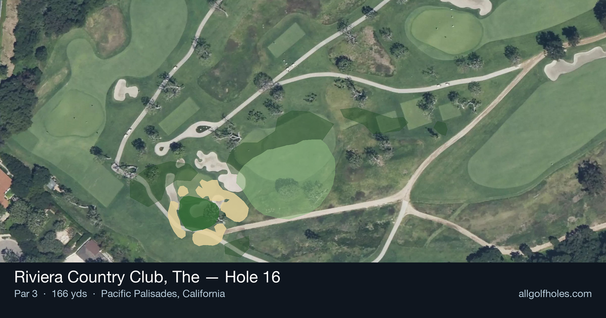 Hole 16 aerial at Riviera Country Club, The