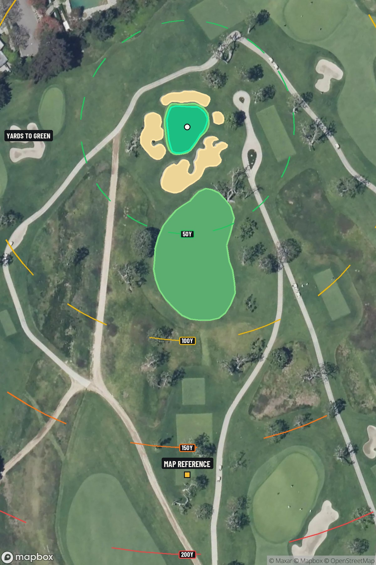 Hole 16 aerial at Riviera Country Club, The