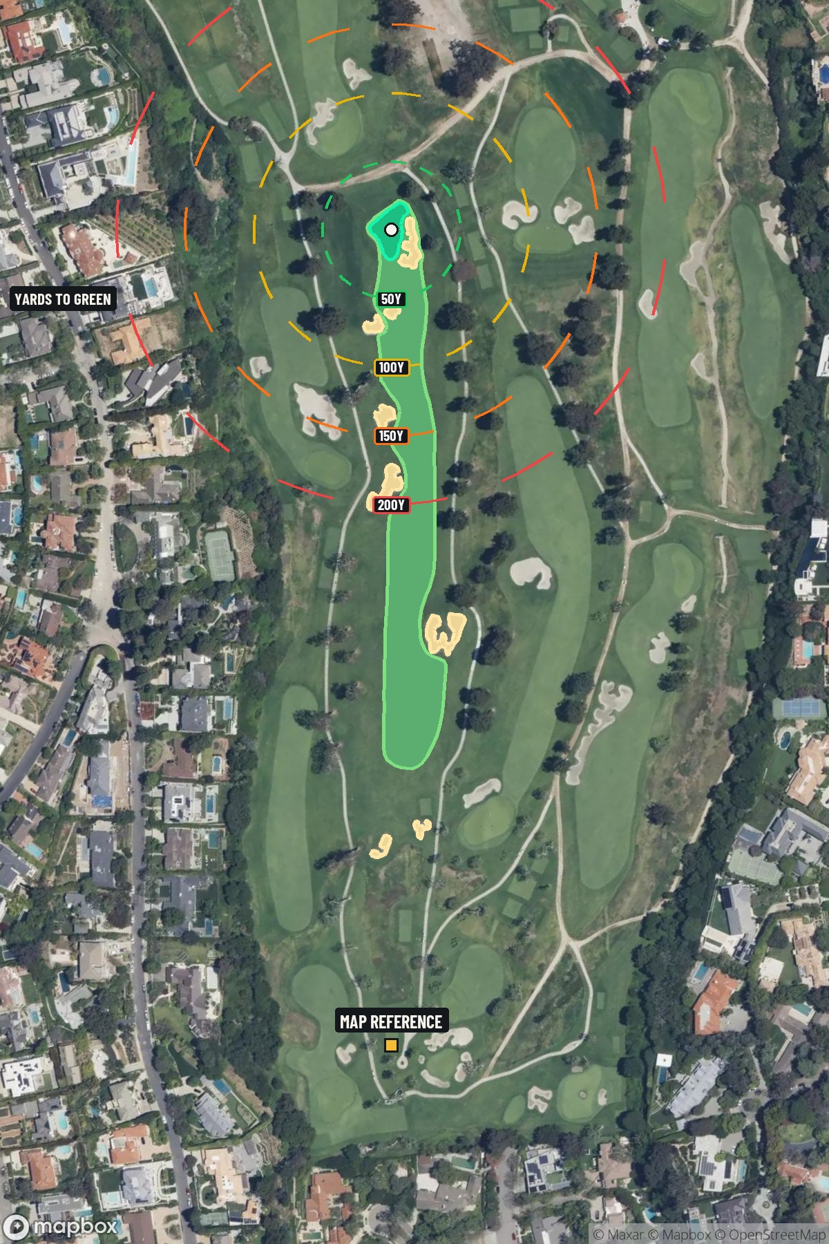 Hole 17 aerial at Riviera Country Club, The