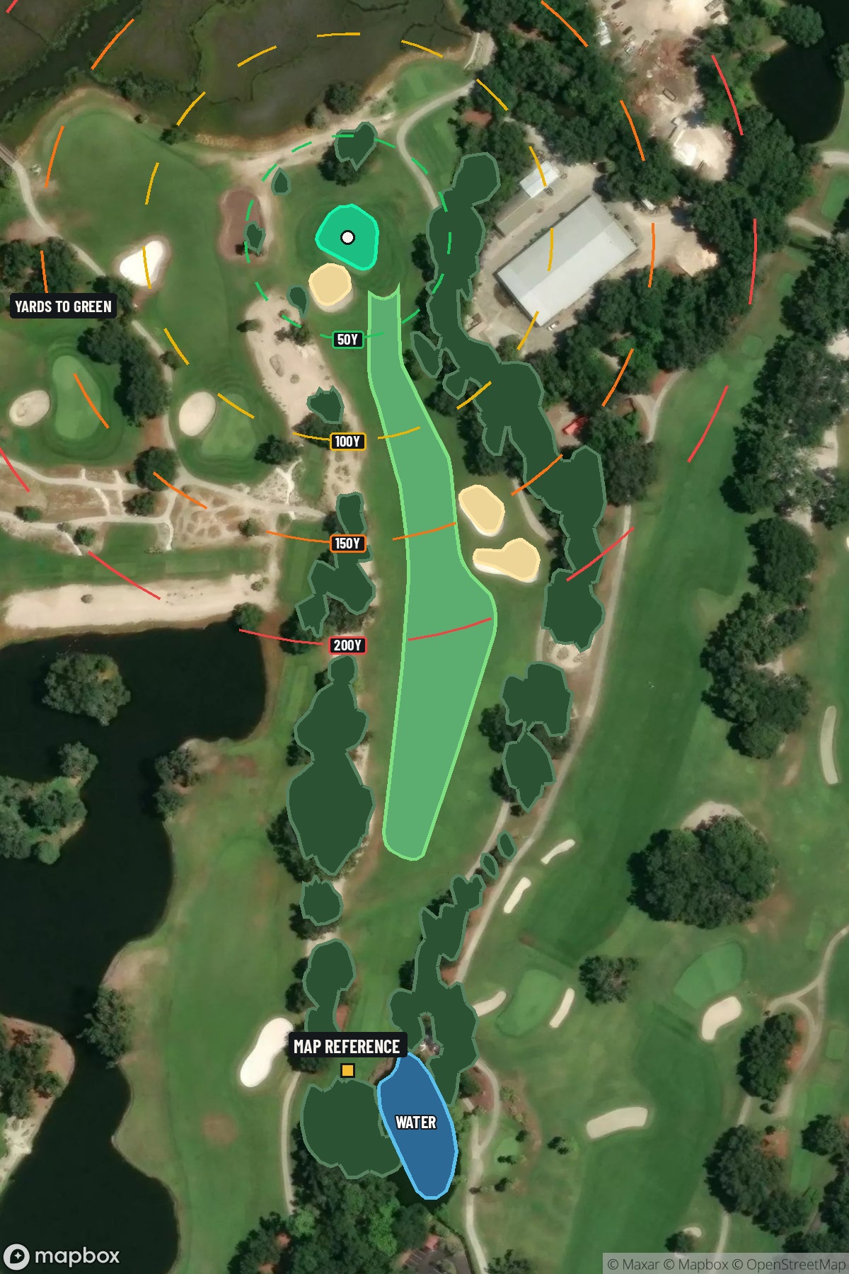 Hole 1 aerial at Sea Island Golf Club (Seaside)