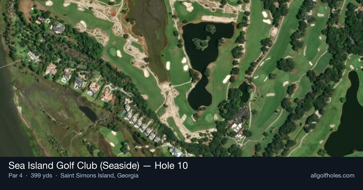 Hole 10 aerial at Sea Island Golf Club (Seaside)