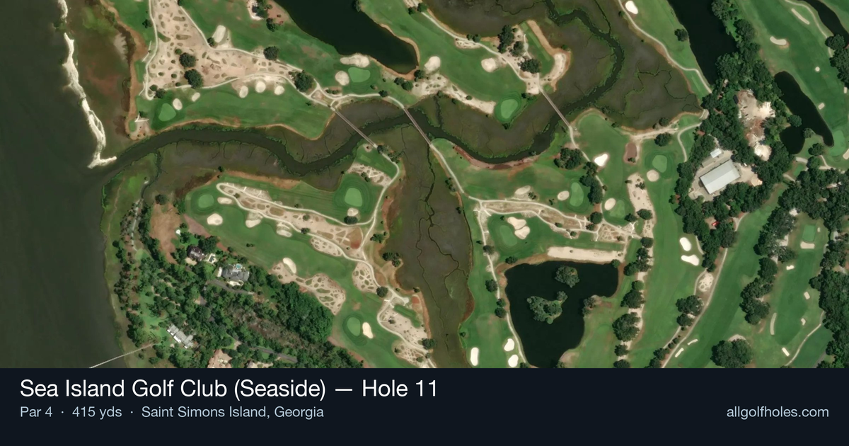 Hole 11 aerial at Sea Island Golf Club (Seaside)