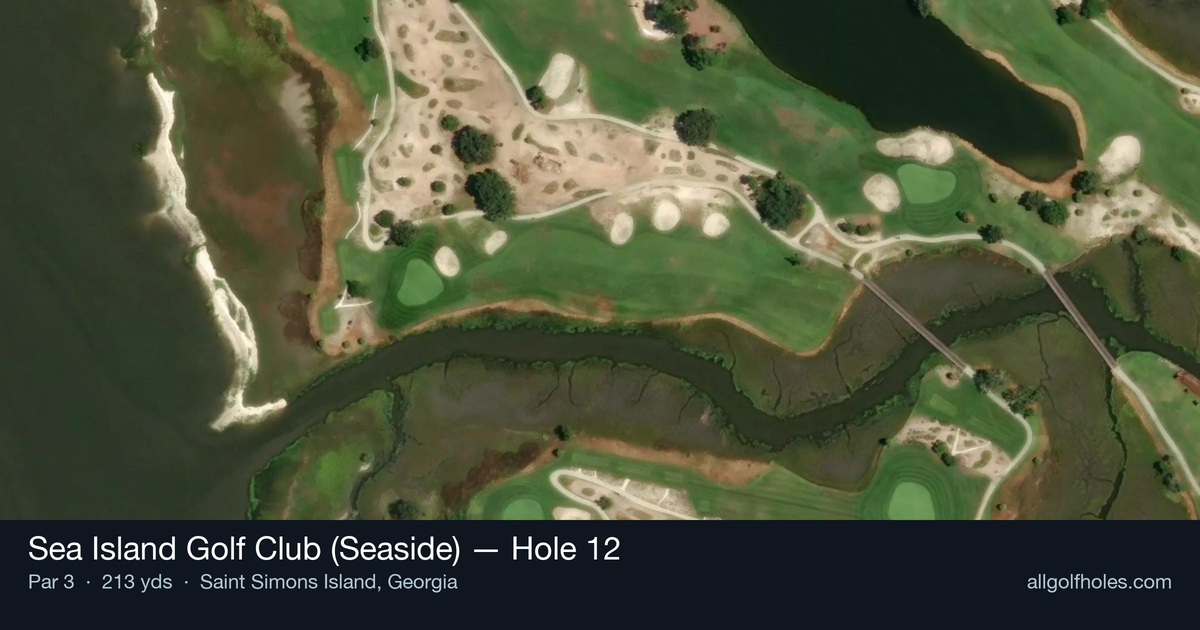 Hole 12 aerial at Sea Island Golf Club (Seaside)