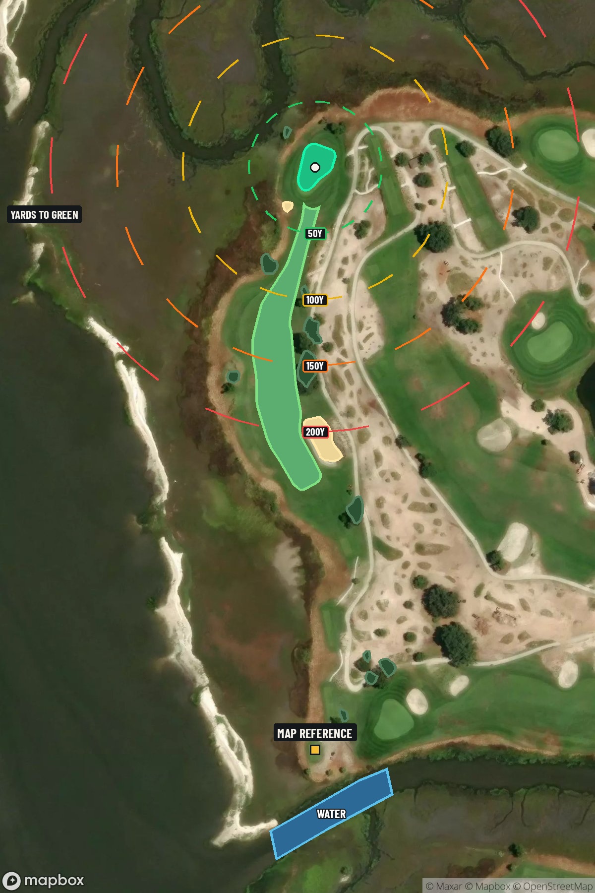 Hole 14 aerial at Sea Island Golf Club (Seaside)