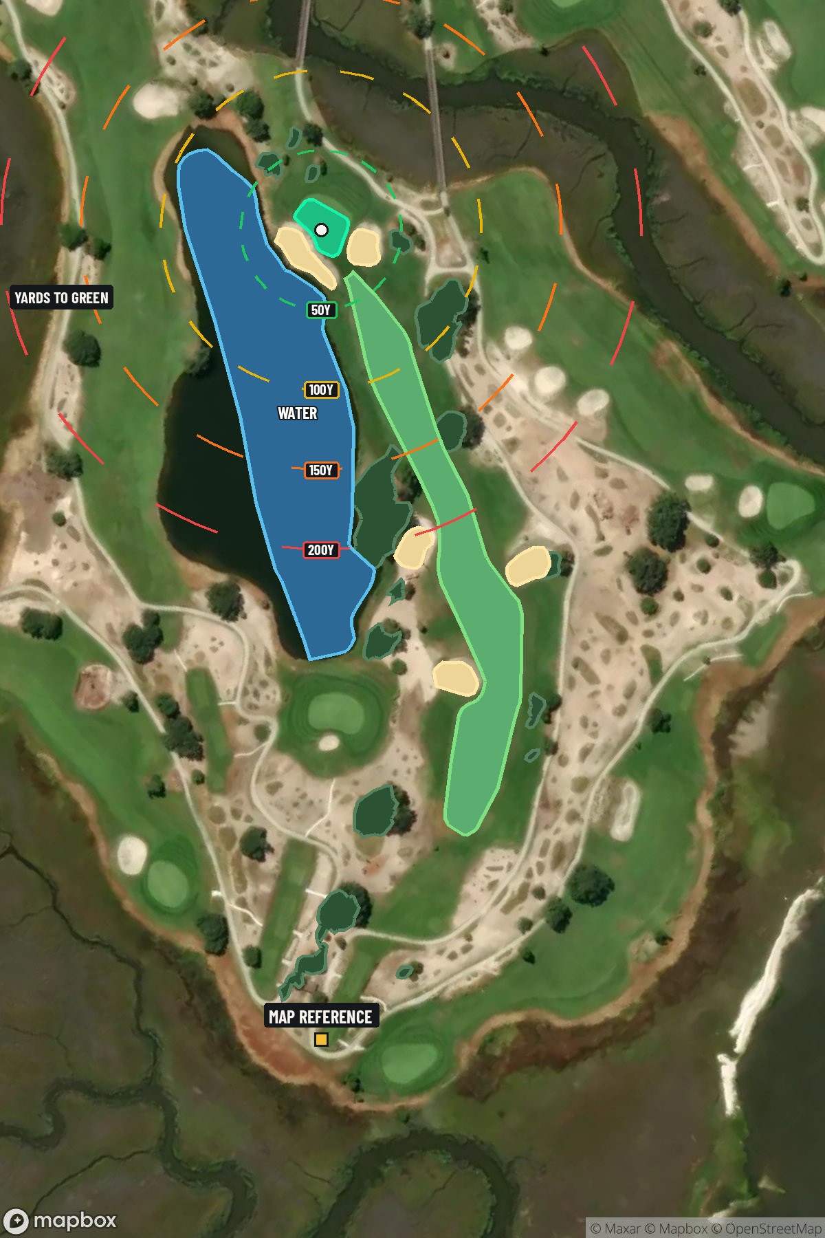 Hole 15 aerial at Sea Island Golf Club (Seaside)