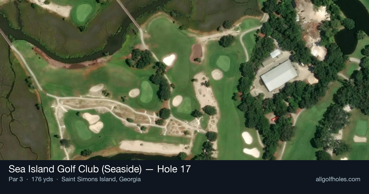 Hole 17 aerial at Sea Island Golf Club (Seaside)