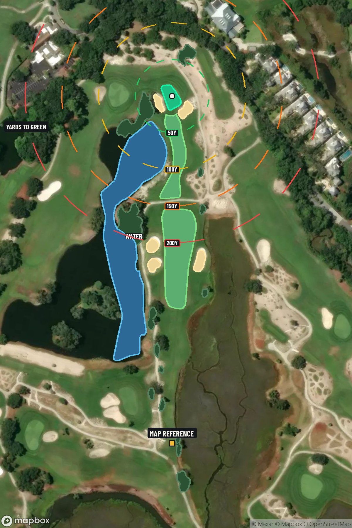 Hole 18 aerial at Sea Island Golf Club (Seaside)