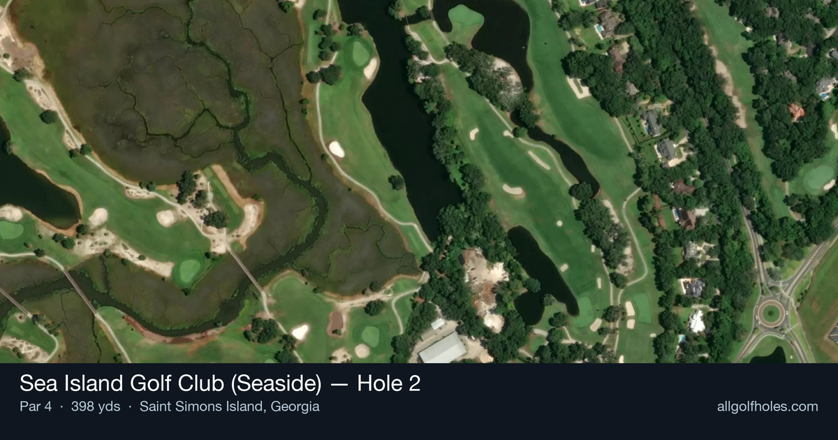 Hole 2 aerial at Sea Island Golf Club (Seaside)