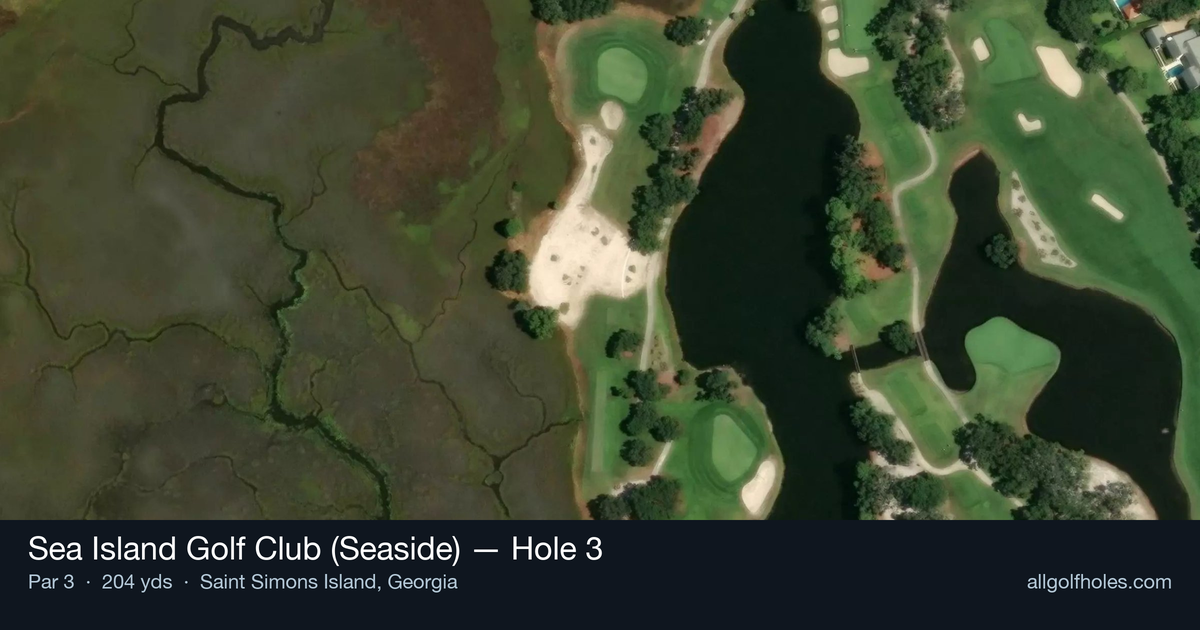 Hole 3 aerial at Sea Island Golf Club (Seaside)