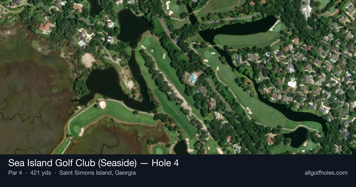 Hole 4 aerial at Sea Island Golf Club (Seaside)