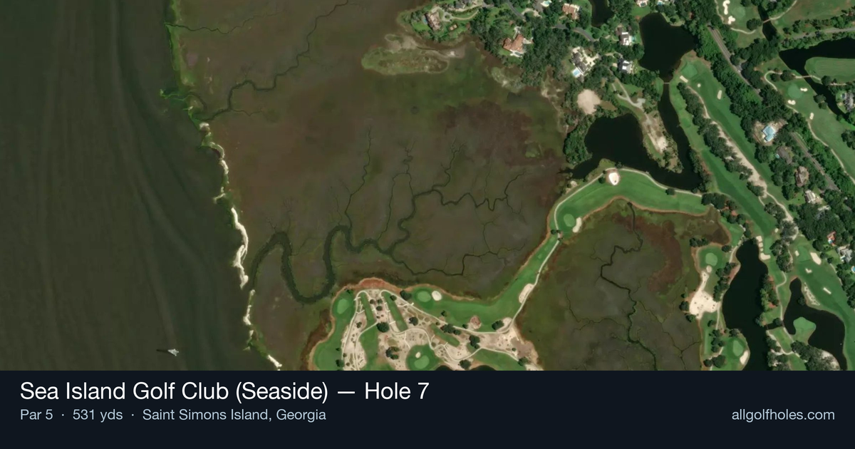 Hole 7 aerial at Sea Island Golf Club (Seaside)
