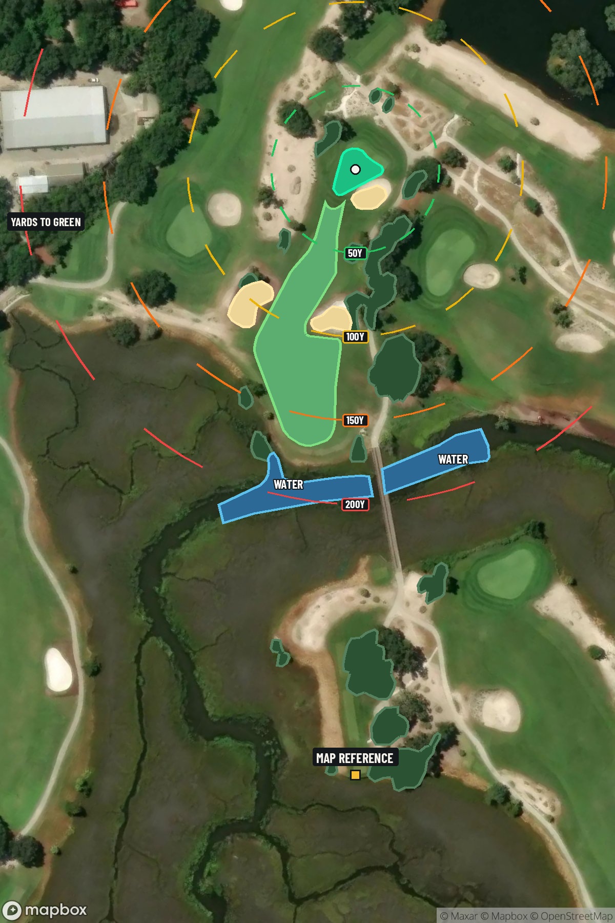 Hole 8 aerial at Sea Island Golf Club (Seaside)