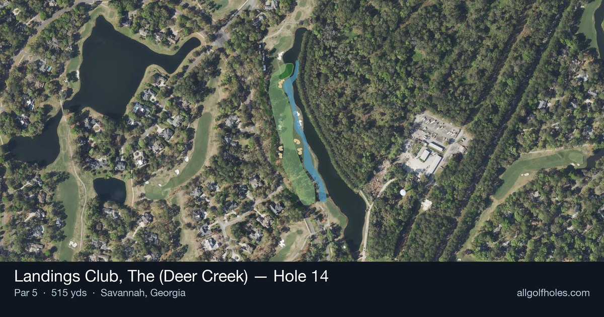 Hole 14 aerial at Landings Club, The (Deer Creek)