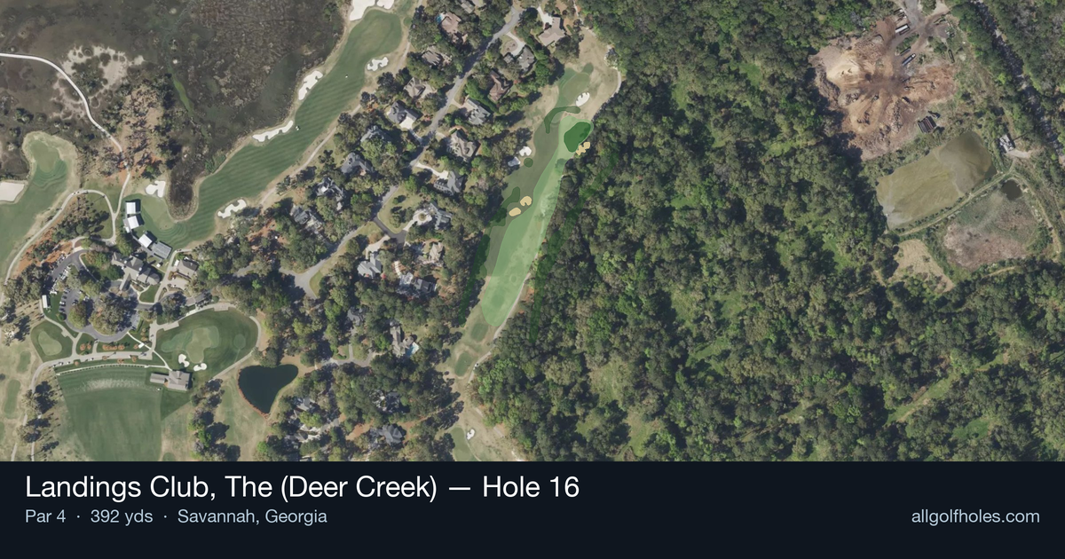 Hole 16 aerial at Landings Club, The (Deer Creek)