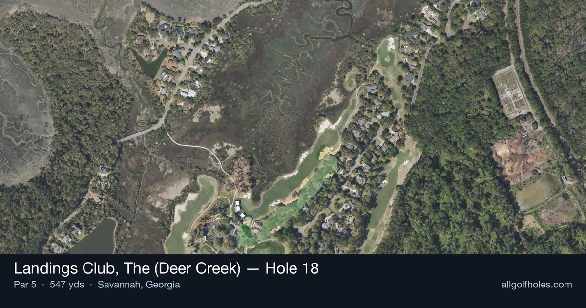 Hole 18 aerial at Landings Club, The (Deer Creek)
