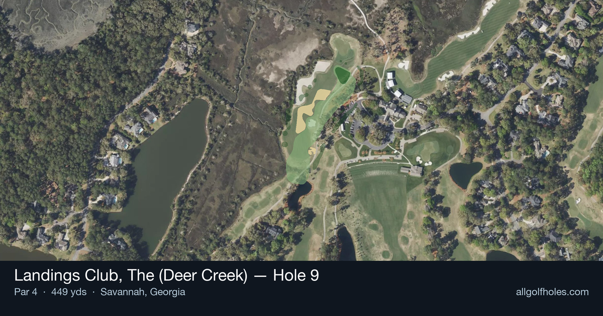 Hole 9 aerial at Landings Club, The (Deer Creek)