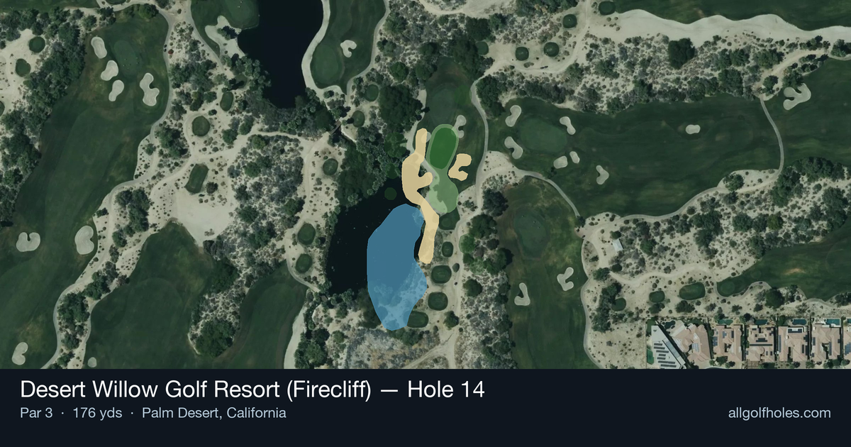 Hole 14 aerial at Desert Willow Golf Resort (Firecliff)