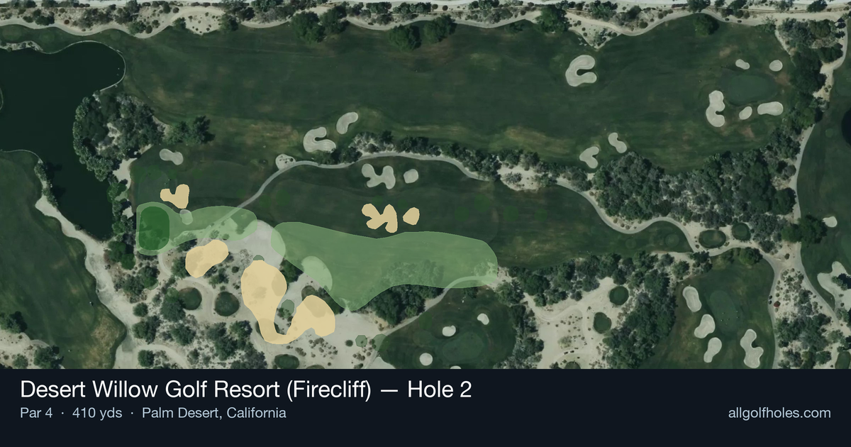 Hole 2 aerial at Desert Willow Golf Resort (Firecliff)