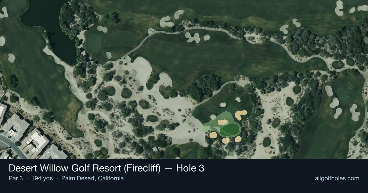 Hole 3 aerial at Desert Willow Golf Resort (Firecliff)