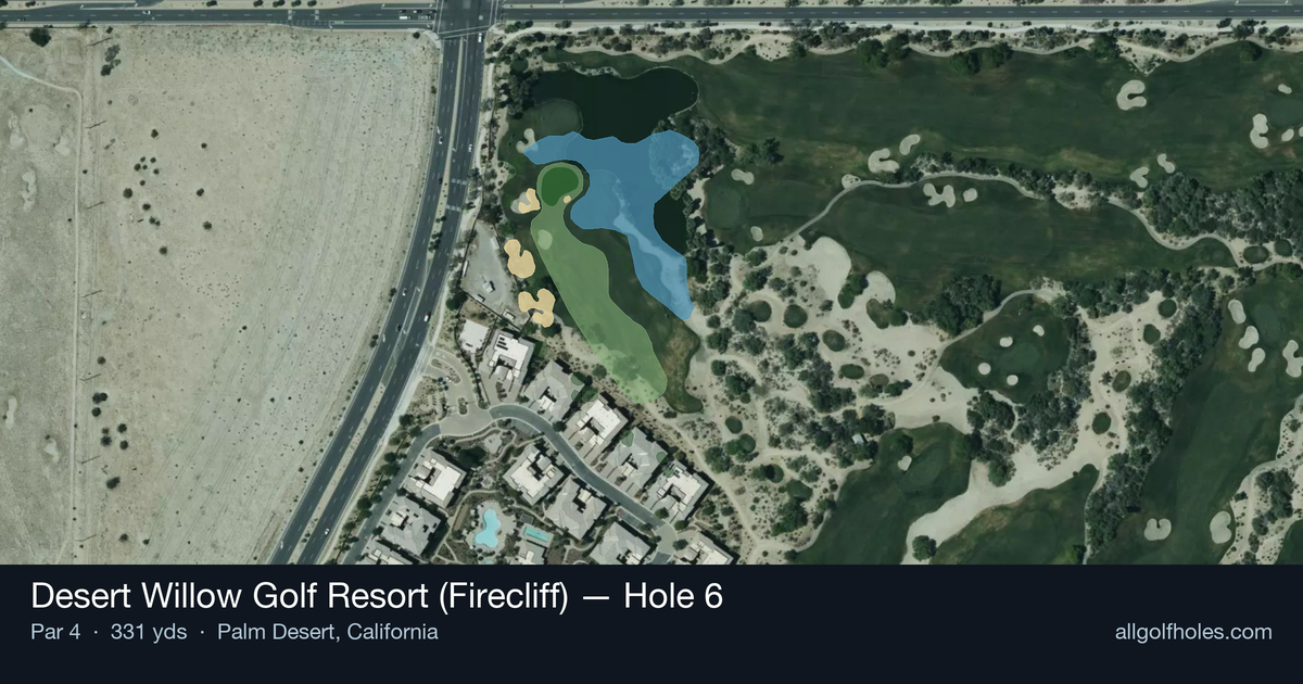Hole 6 aerial at Desert Willow Golf Resort (Firecliff)