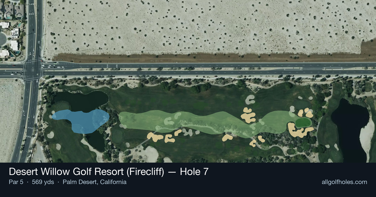 Hole 7 aerial at Desert Willow Golf Resort (Firecliff)