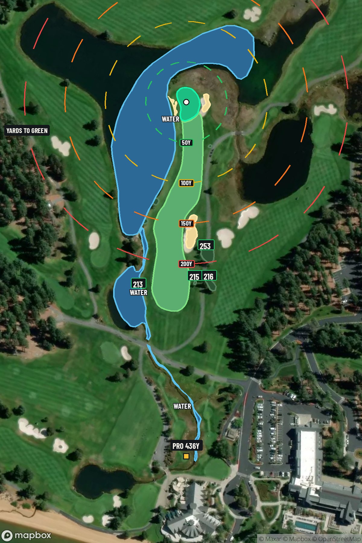 Hole 1 aerial at Edgewood Tahoe G.C.