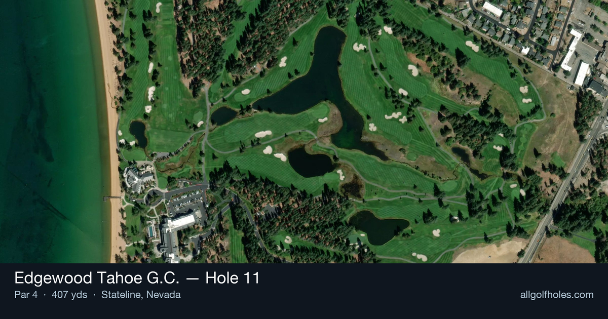 Hole 11 aerial at Edgewood Tahoe G.C.