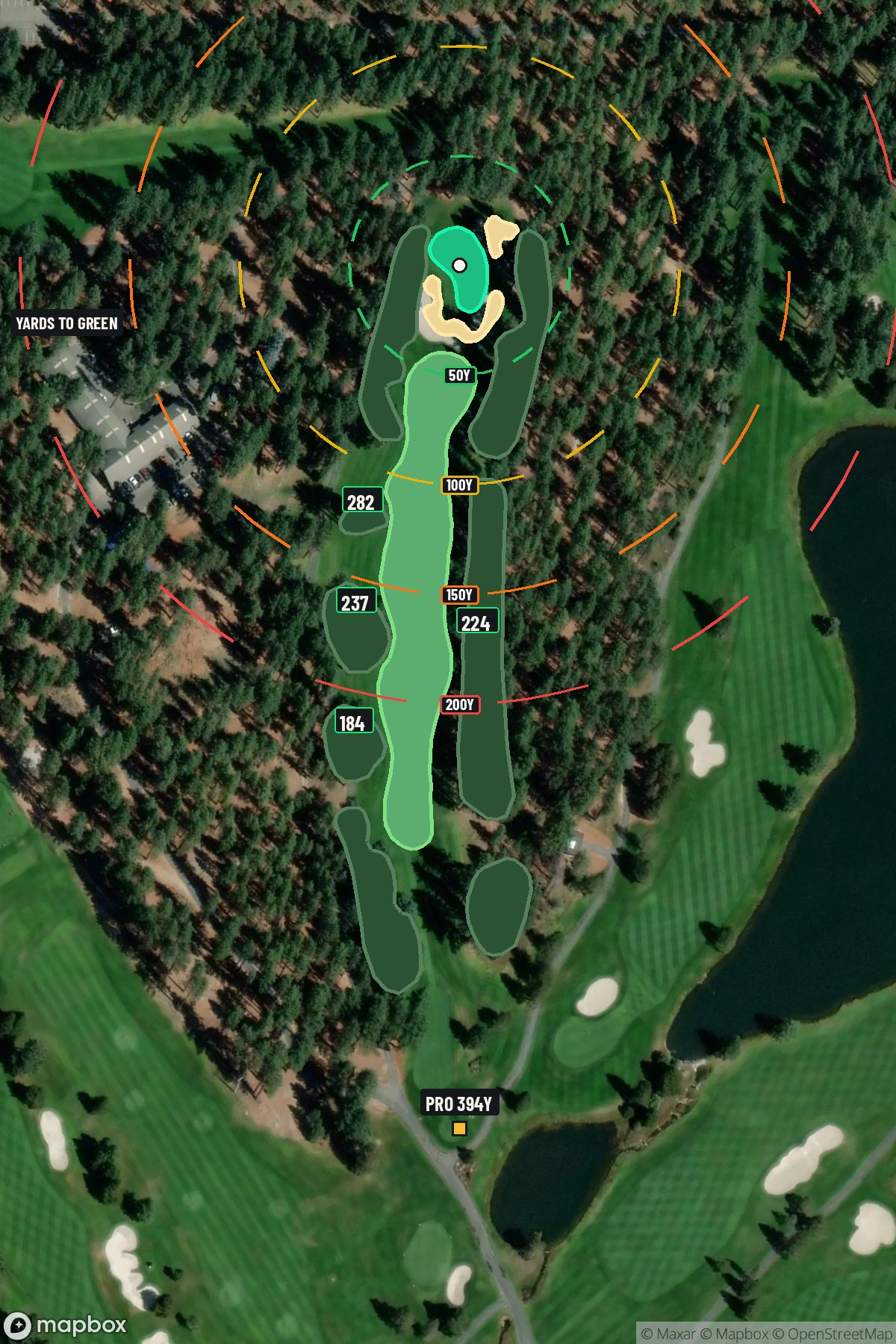 Hole 15 aerial at Edgewood Tahoe G.C.