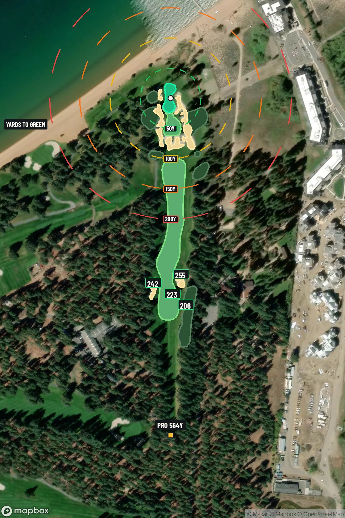 Hole 16 aerial at Edgewood Tahoe G.C.