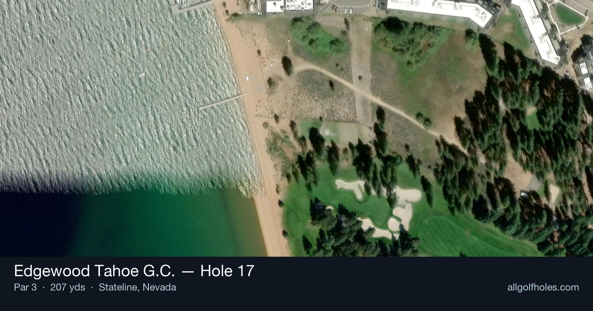 Hole 17 aerial at Edgewood Tahoe G.C.