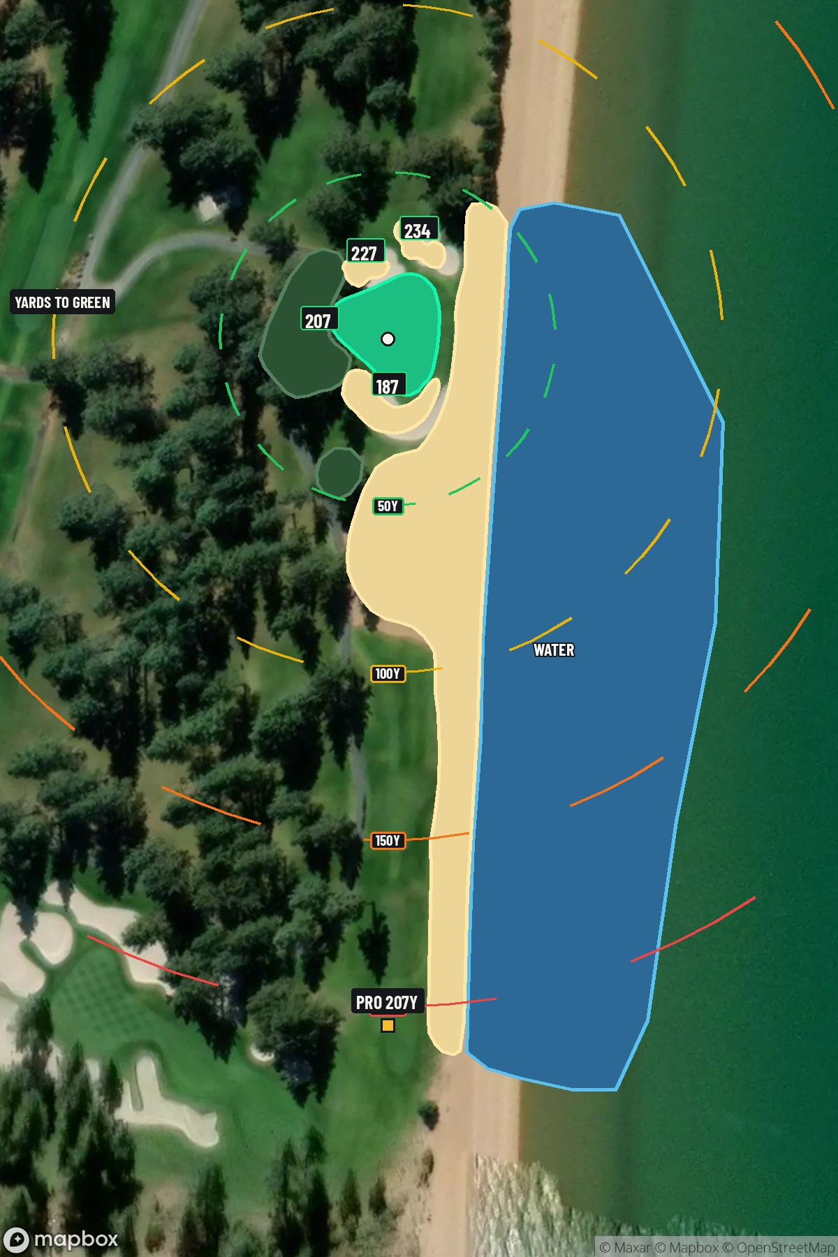 Hole 17 aerial at Edgewood Tahoe G.C.