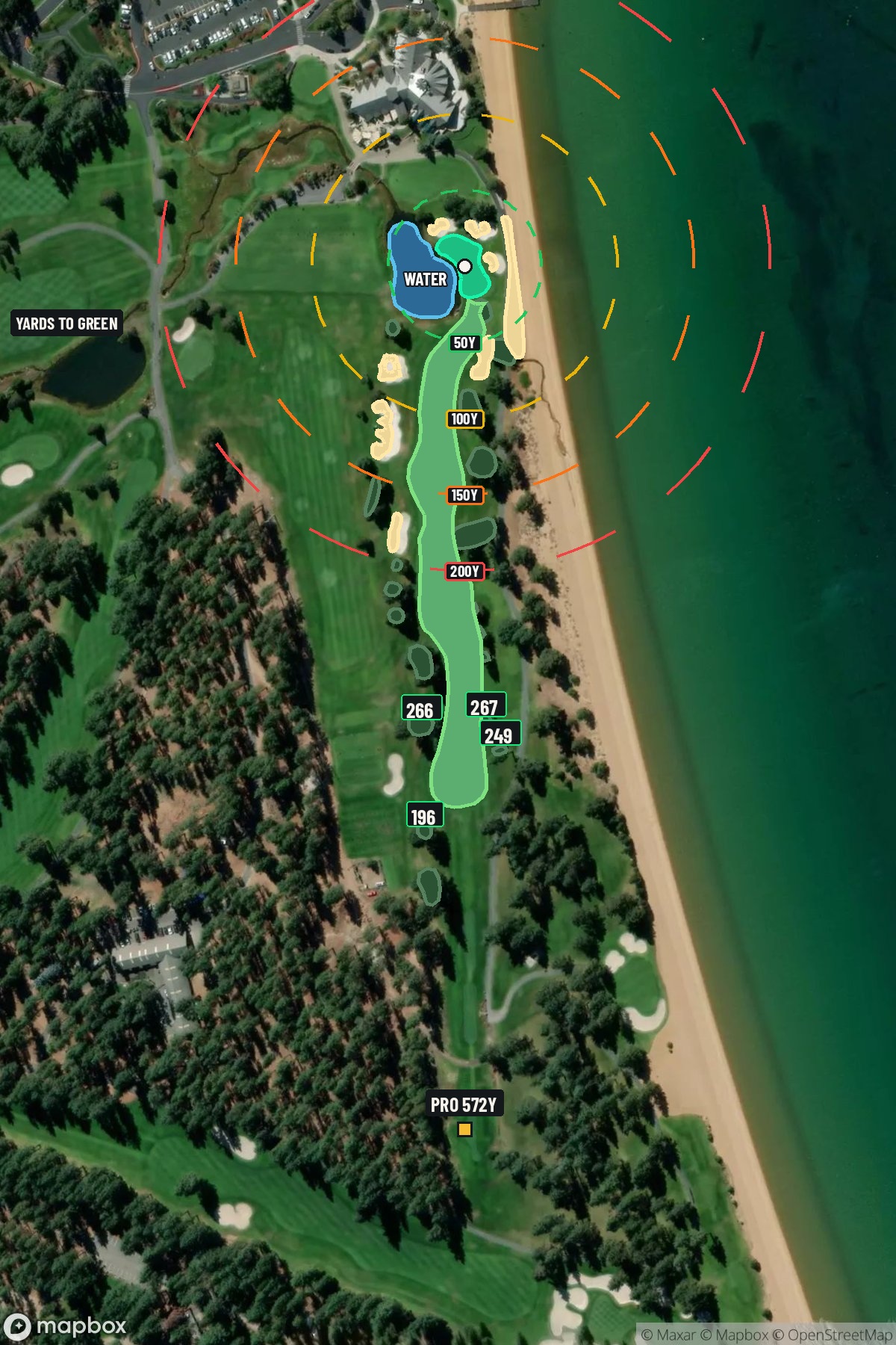 Hole 18 aerial at Edgewood Tahoe G.C.