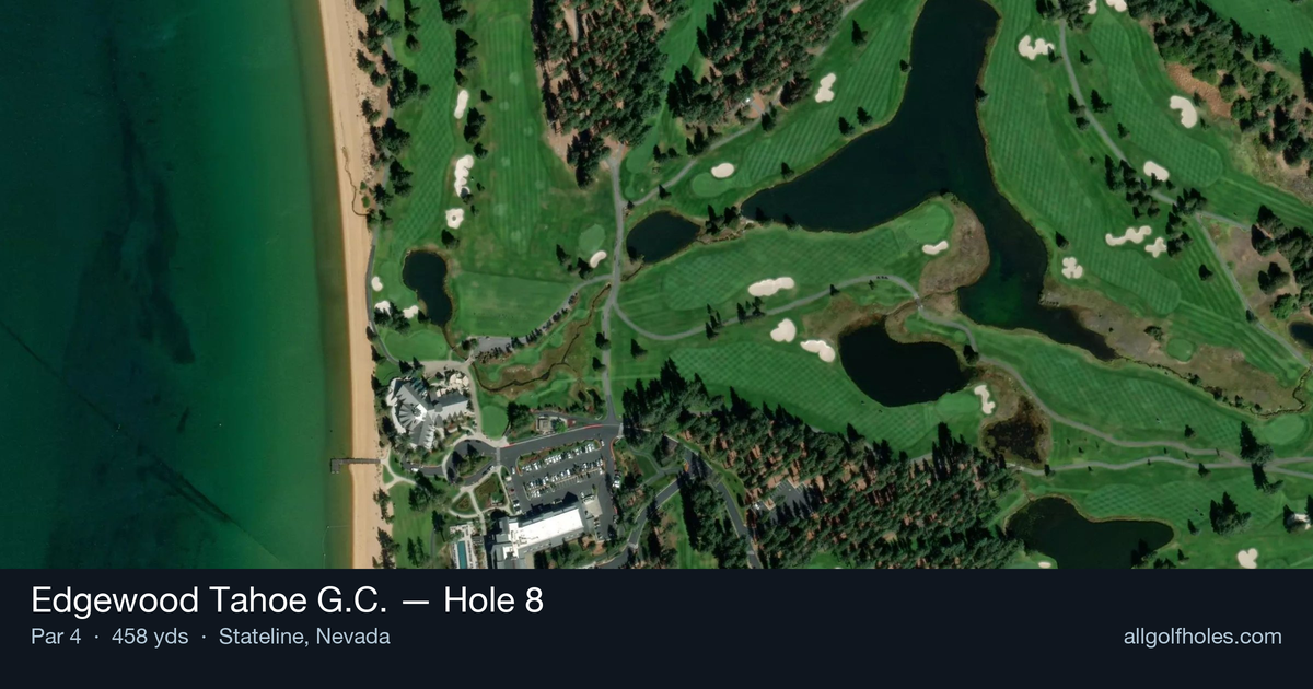 Hole 8 aerial at Edgewood Tahoe G.C.