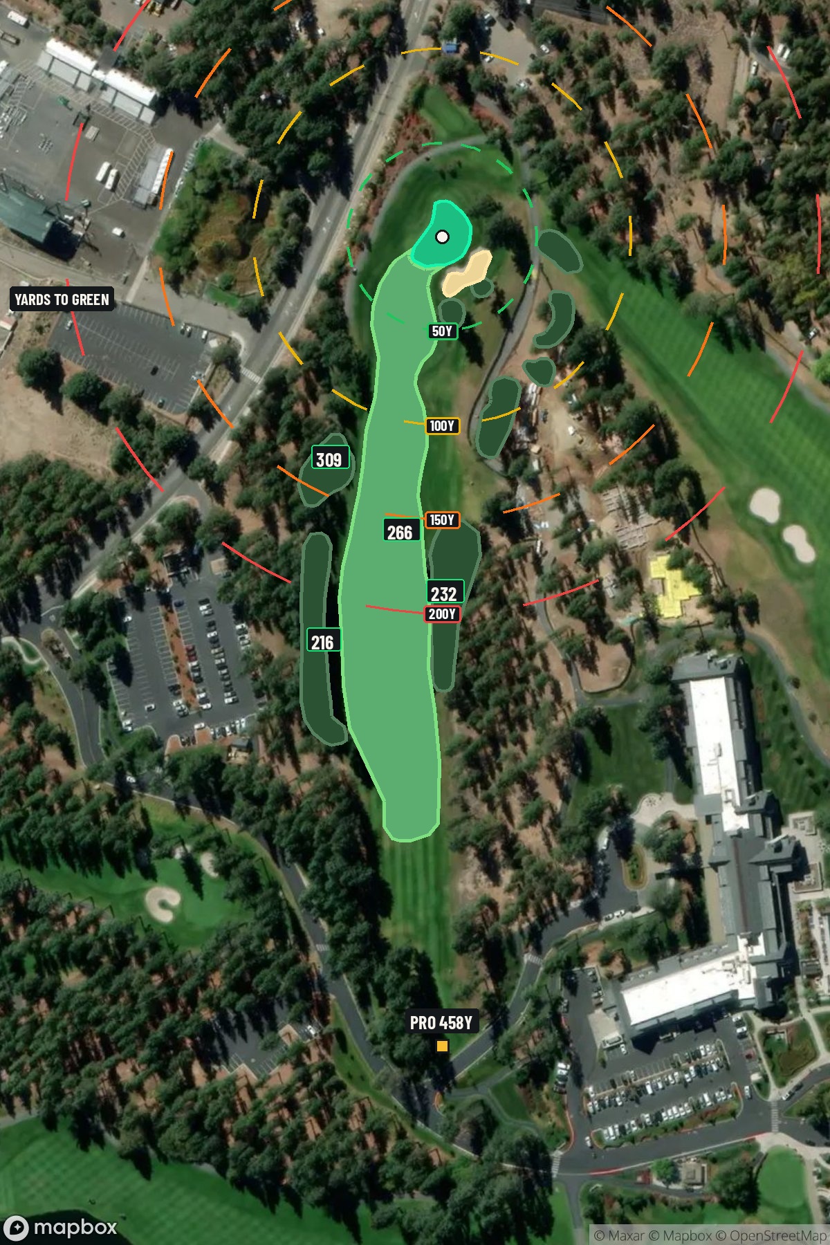 Hole 8 aerial at Edgewood Tahoe G.C.