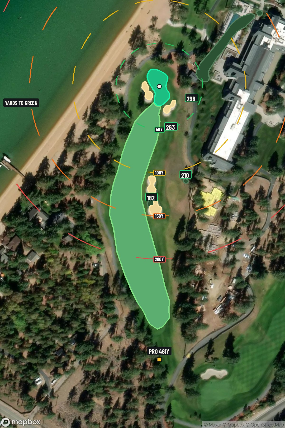 Hole 9 aerial at Edgewood Tahoe G.C.