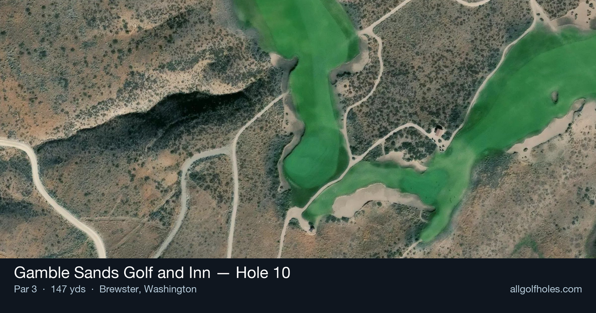 Hole 10 aerial at Gamble Sands Golf and Inn