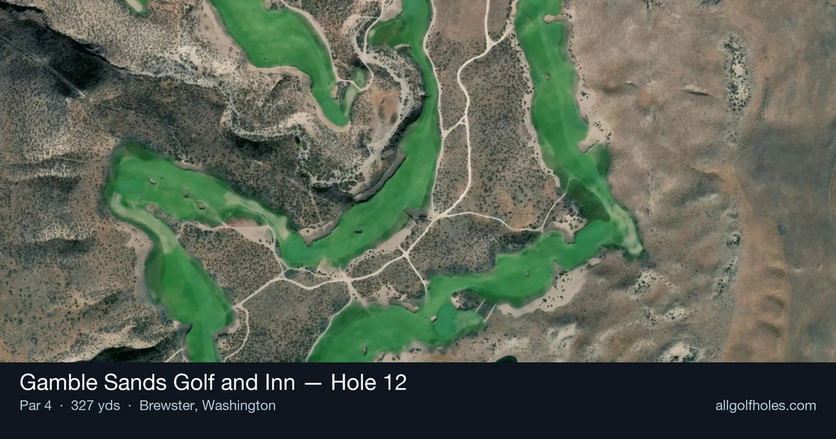 Hole 12 aerial at Gamble Sands Golf and Inn