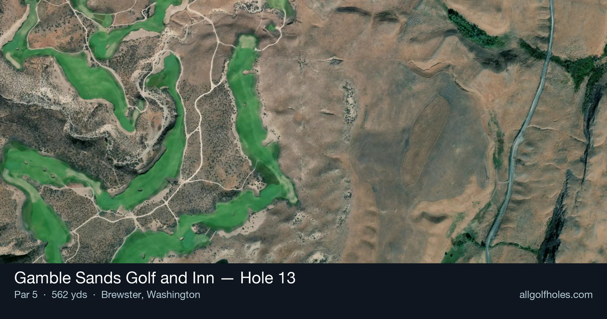 Hole 13 aerial at Gamble Sands Golf and Inn