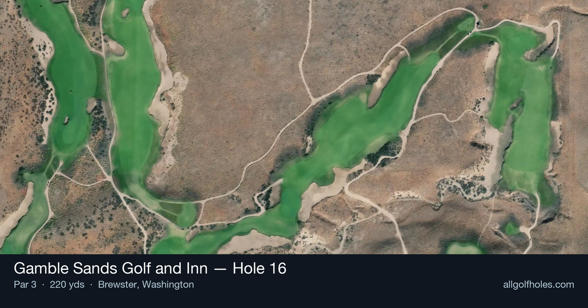 Hole 16 aerial at Gamble Sands Golf and Inn